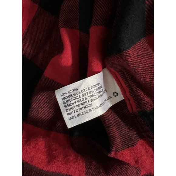MOSSIMO SUPPLY CO Buffalo Plaid FLANNEL Shirt Red Black Check XL - Picture 4 of 11